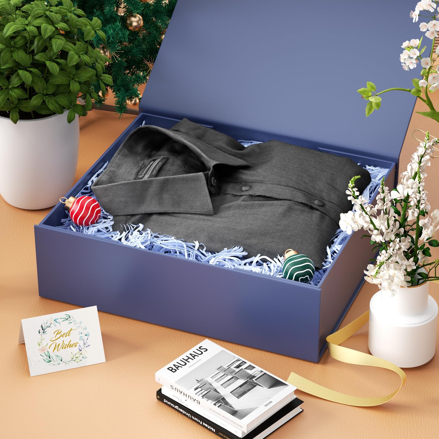 Thumbnail 4 de 1 Pack Gift Boxes with Lids Magnetic Closure, 30 x 20 x 7.6 cm – Blue