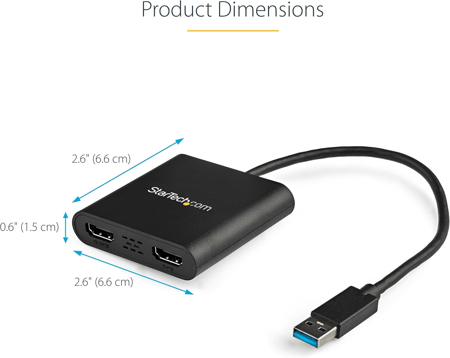 Thumbnail 3 de StarTech USB-A 3.0 to Dual HDMI Adapter for Windows (Dual Monitor USB to 2x HDMI)