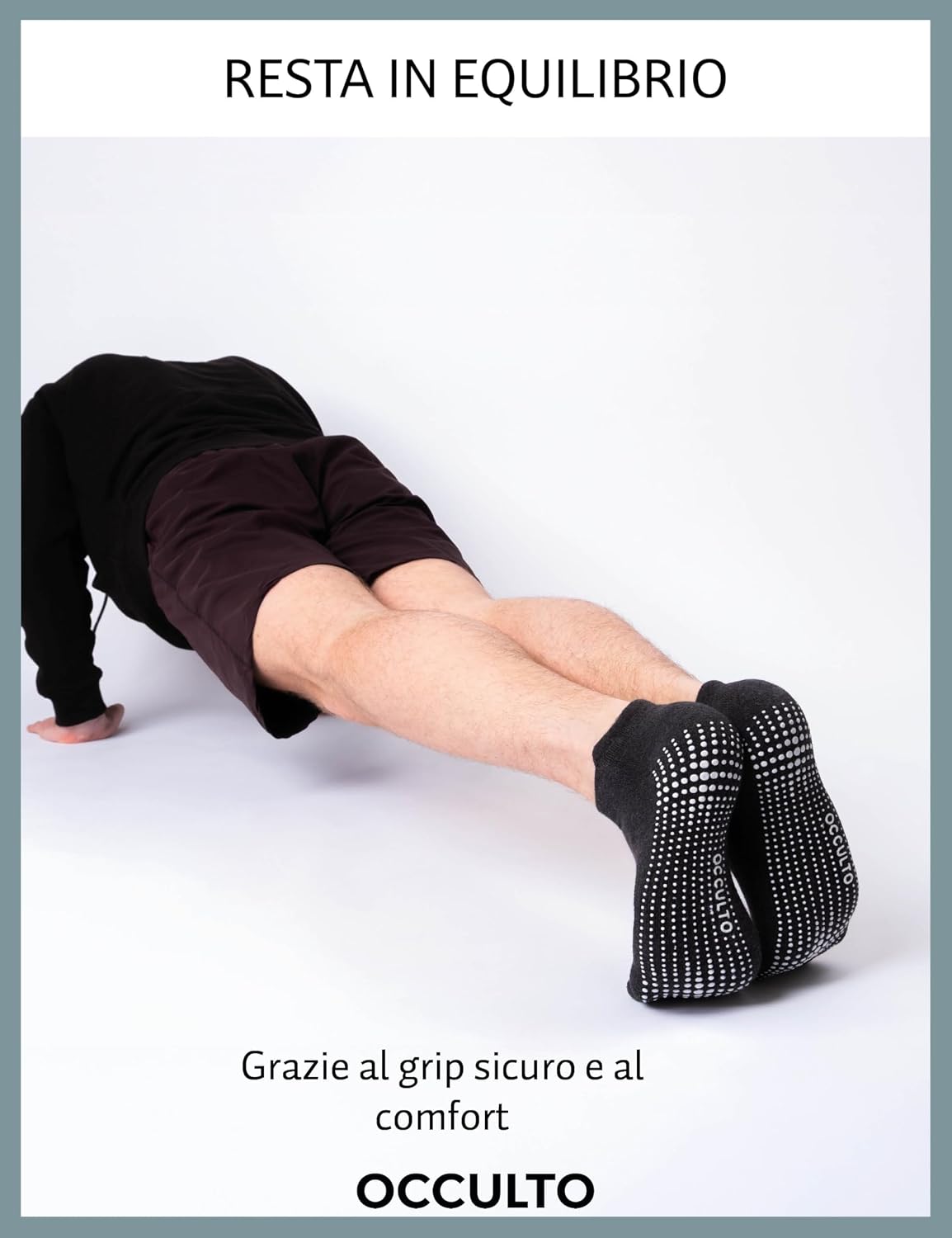 Detalle de Occulto calzini antiscivolo per yoga e fitness (donna e uomo, 2-4 paia) con imbottitura
