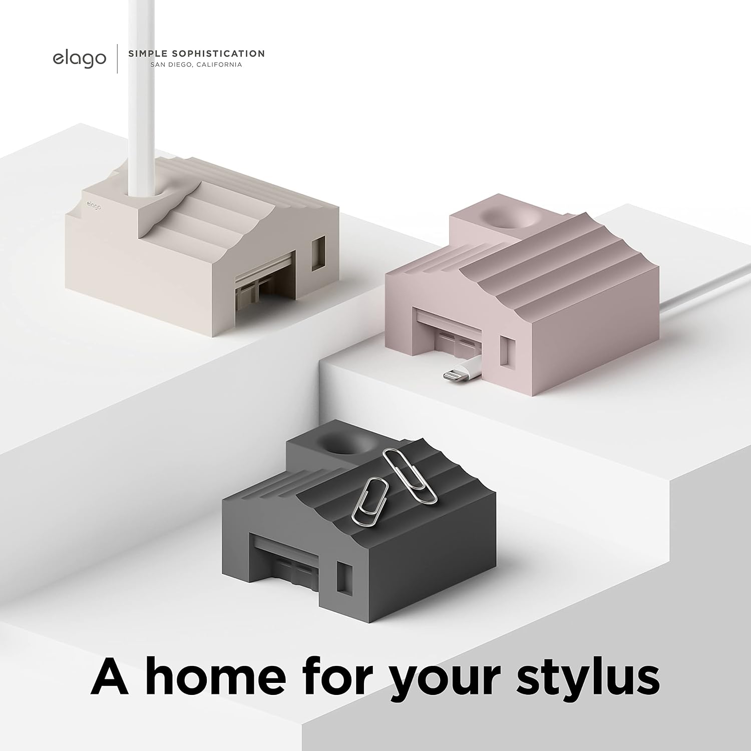 Thumbnail 6 de elago Supporto Matita “Casa” in silicone per Apple Pencil Pro, 2ª/1ª gen e Apple Pencil USB‑C (Pietra)