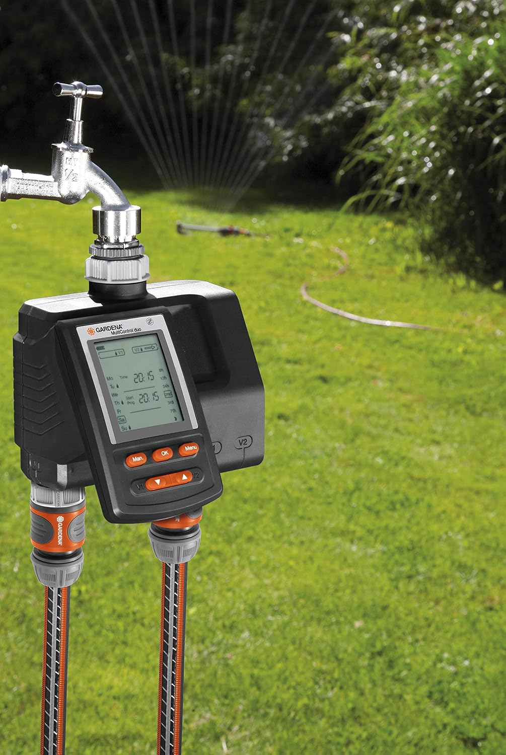 Detalle 1 de GARDENA MultiControl duo irrigation computer (1874-20) with LC display