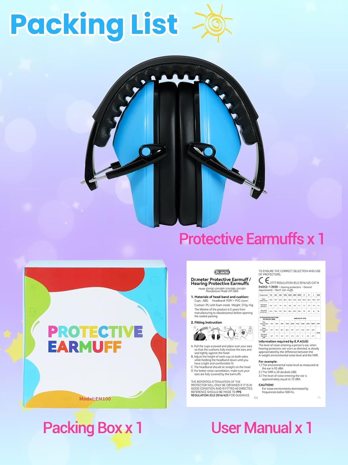 Thumbnail 6 de Dr.meter Children’s Ear Defenders SNR 30dB – Adjustable earmuffs for sleeping, studying & noise reduction