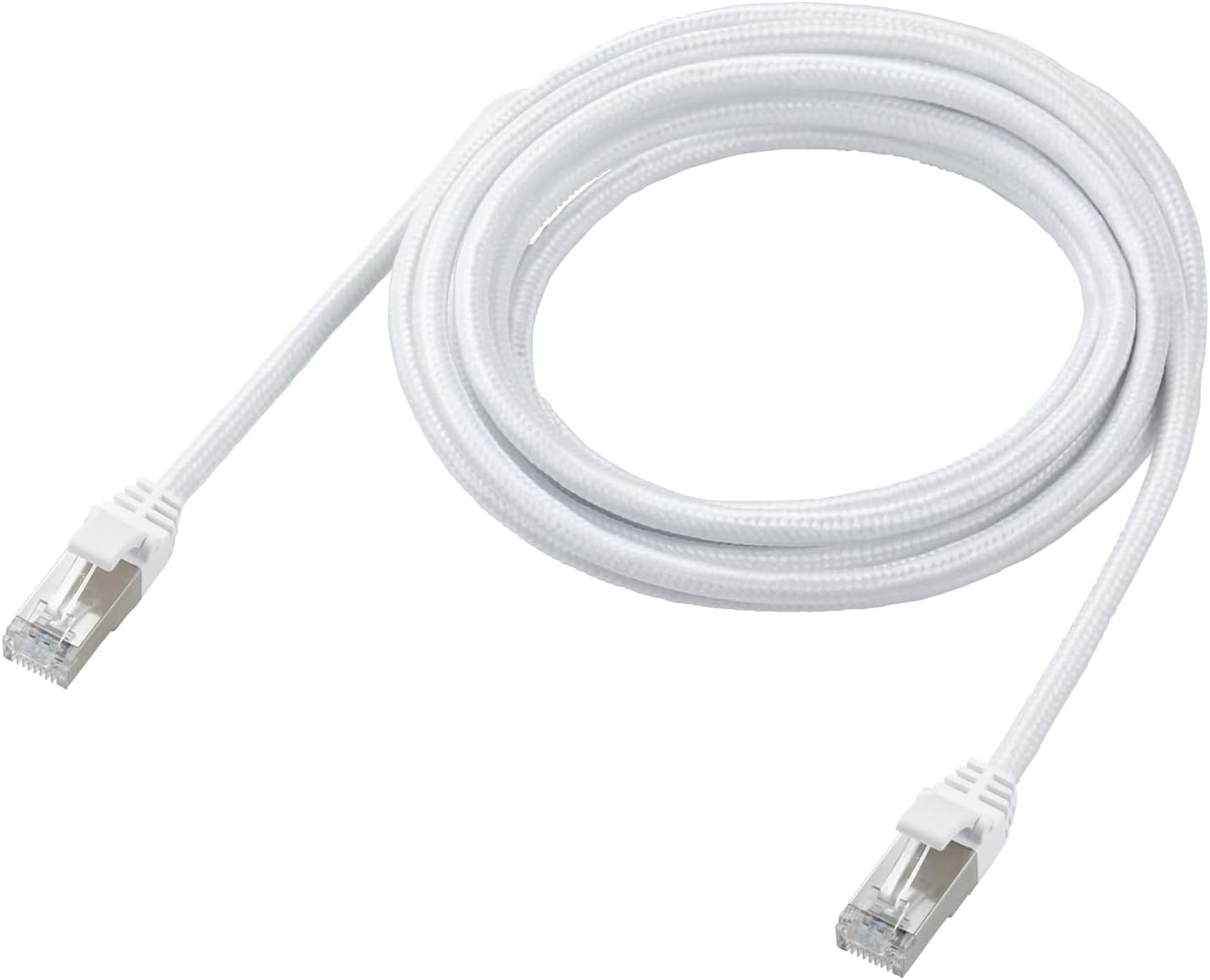 Detalle de エレコム ECLD-TWSM/WH30 CAT7相当 LANケーブル 3m 10Gbps メッシュ・爪折れ防止