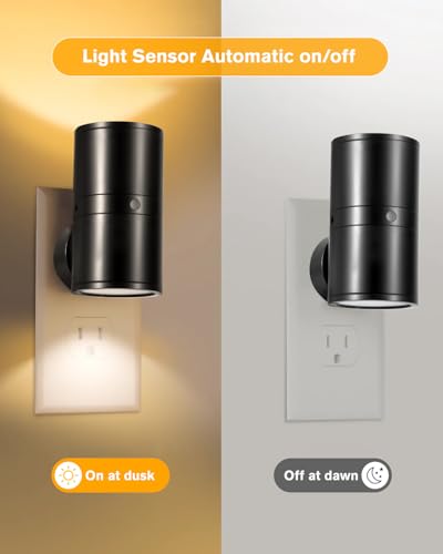 Detalle de Enchufe de luz nocturna LED Carehabi con sensor de atardecer a amanecer y brillo regulable
