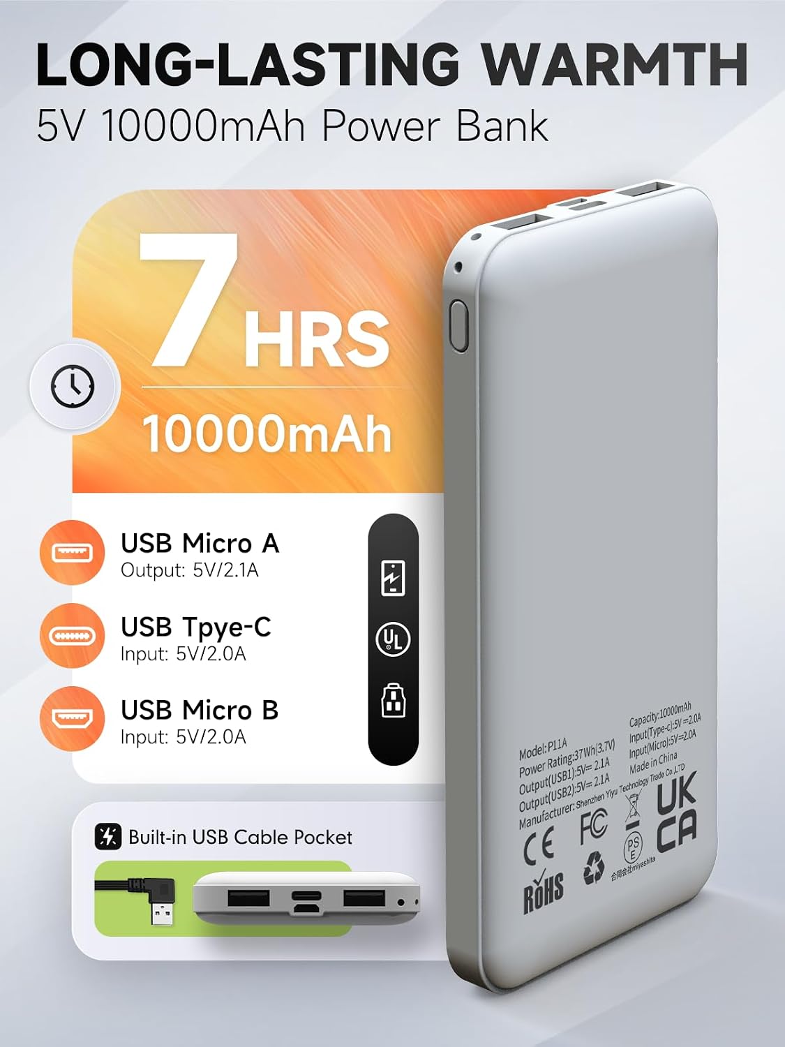 Detalle 2 de Beheizbare Weste mit Powerbank 7.4V