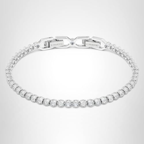 Thumbnail 6 de Swarovski Bracciale Tennis Emily Round Bianco Placcato Rodio