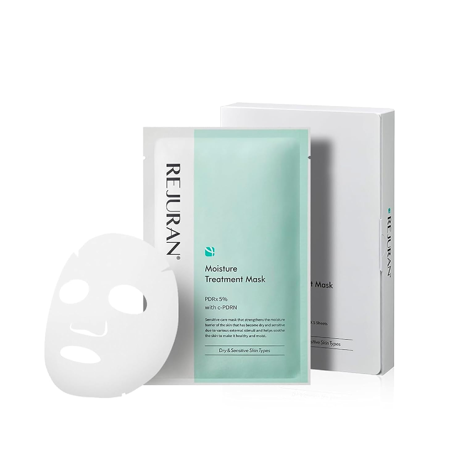 Detalle de REJURAN Moisture Treatment Mask, 5-Count Hydrating Sheet Masks with PDRx