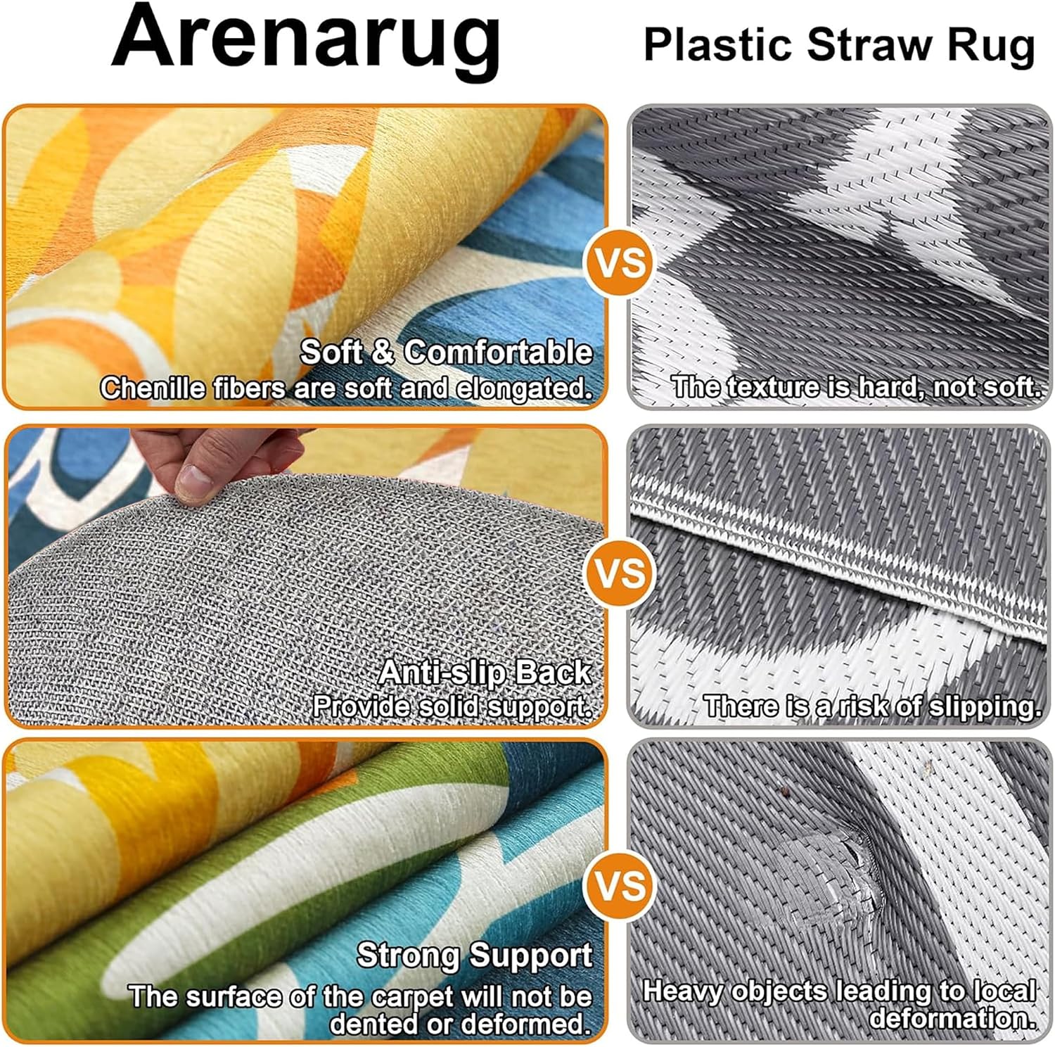 Detalle de Arenarug DTSH241004FBA 6' Round Outdoor Rug, Waterproof Floral Chenille