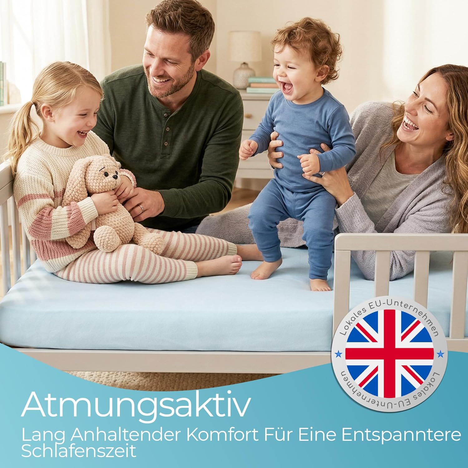 Thumbnail 5 de Spannbettlaken 60x120 Baby – 2er-Set aus 100% Bio-Baumwolle, blau, komplettnatürlich