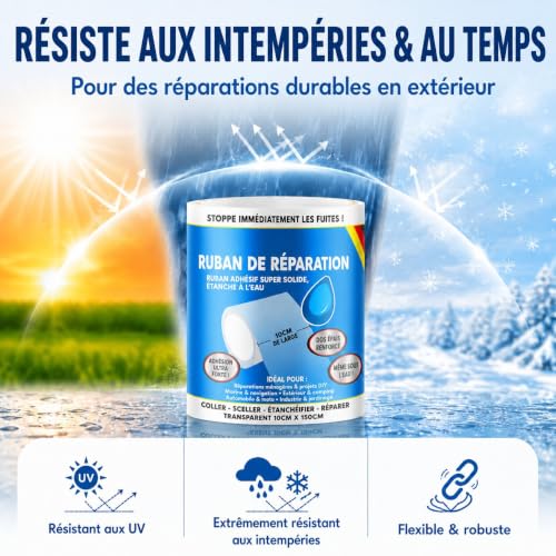 Thumbnail 6 de ATG Kit réparation piscine sous l’eau – ruban étanche transparent 10×150 cm pour liner et surfaces lisses