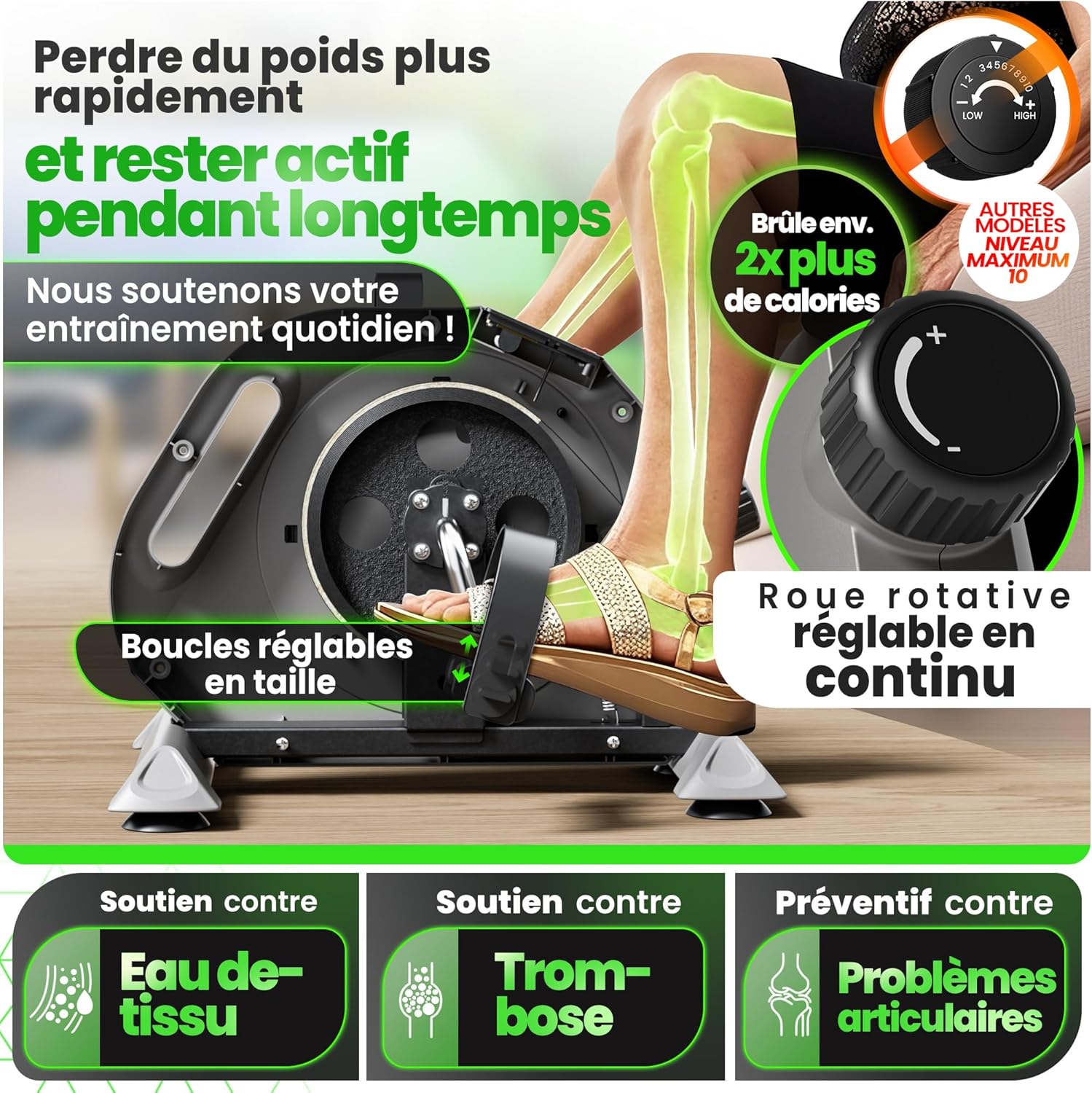 Thumbnail 2 de Ultrasport Mini Bike vélo d'exercice compact