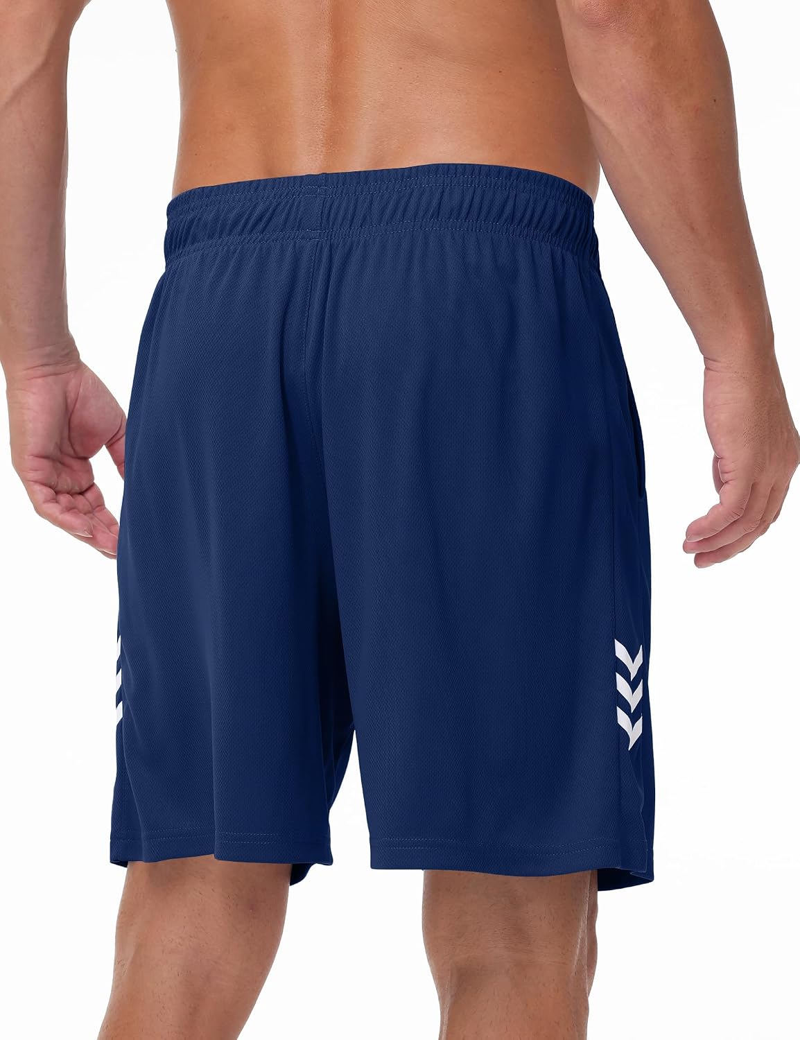 Detalle de Kuzwufs Herren Sporthose Kurze: Atmungsaktive Dry-Fit Laufshorts mit Reißverschlusstaschen