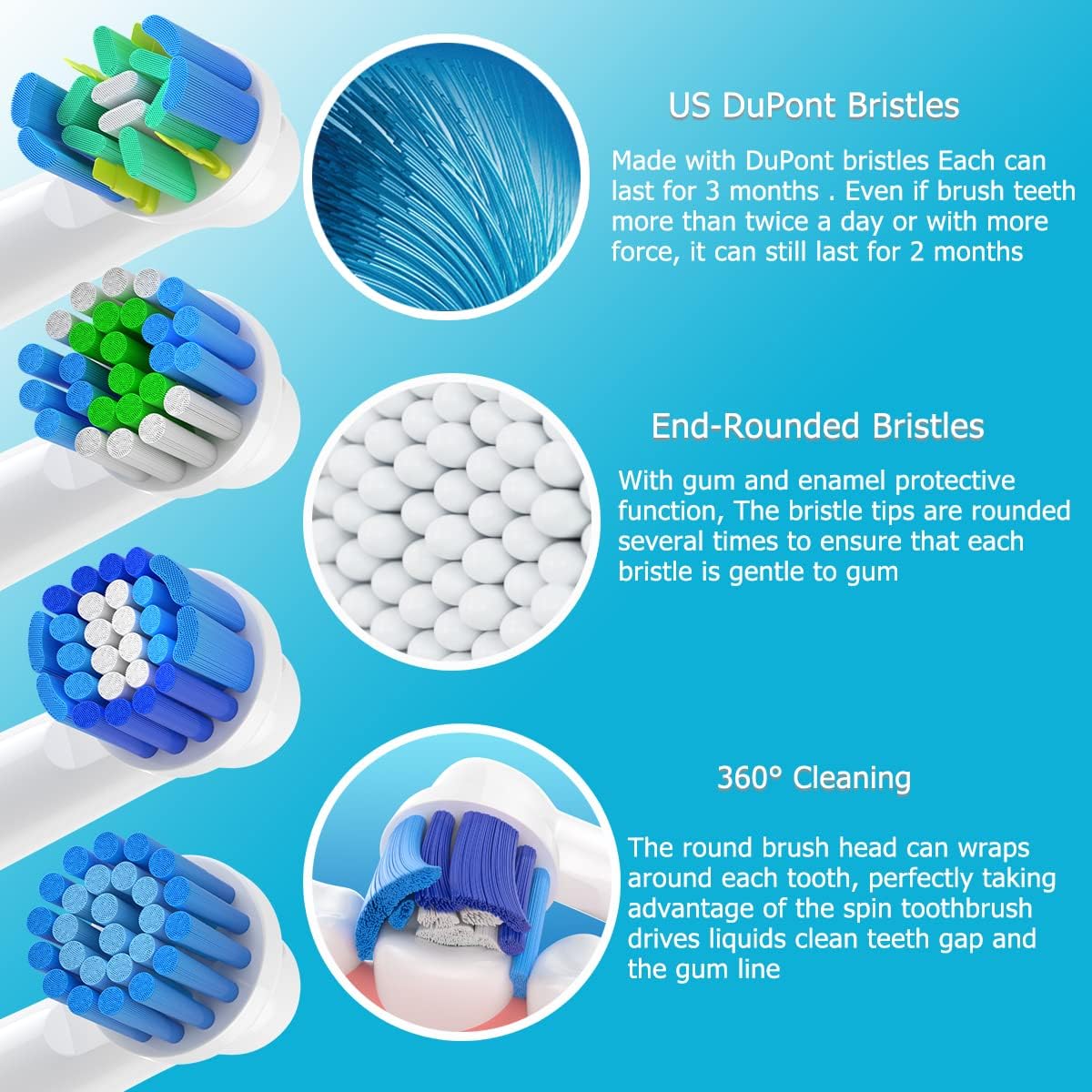 Detalle de Sulkiwe Toothbrush Head for Braun Oral-B: 16-count multi-pack for Pro/Smart/Genius series