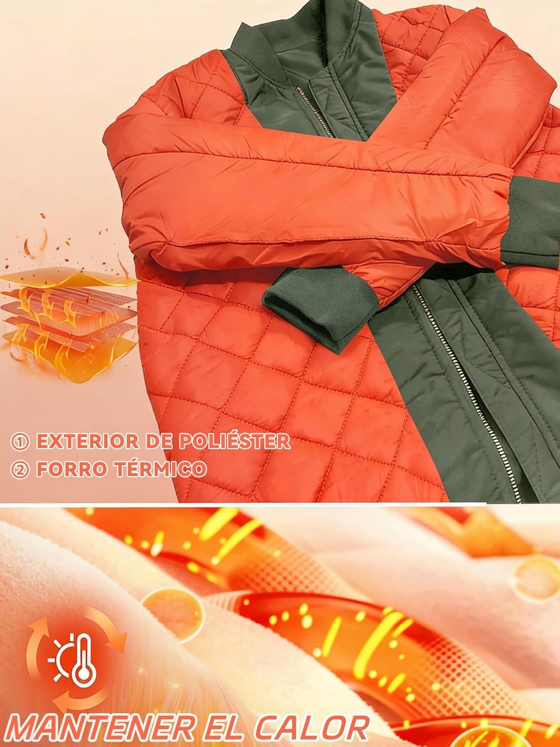 Detalle de KEFITEVD Hommes Bombardier Veste 1 pièce