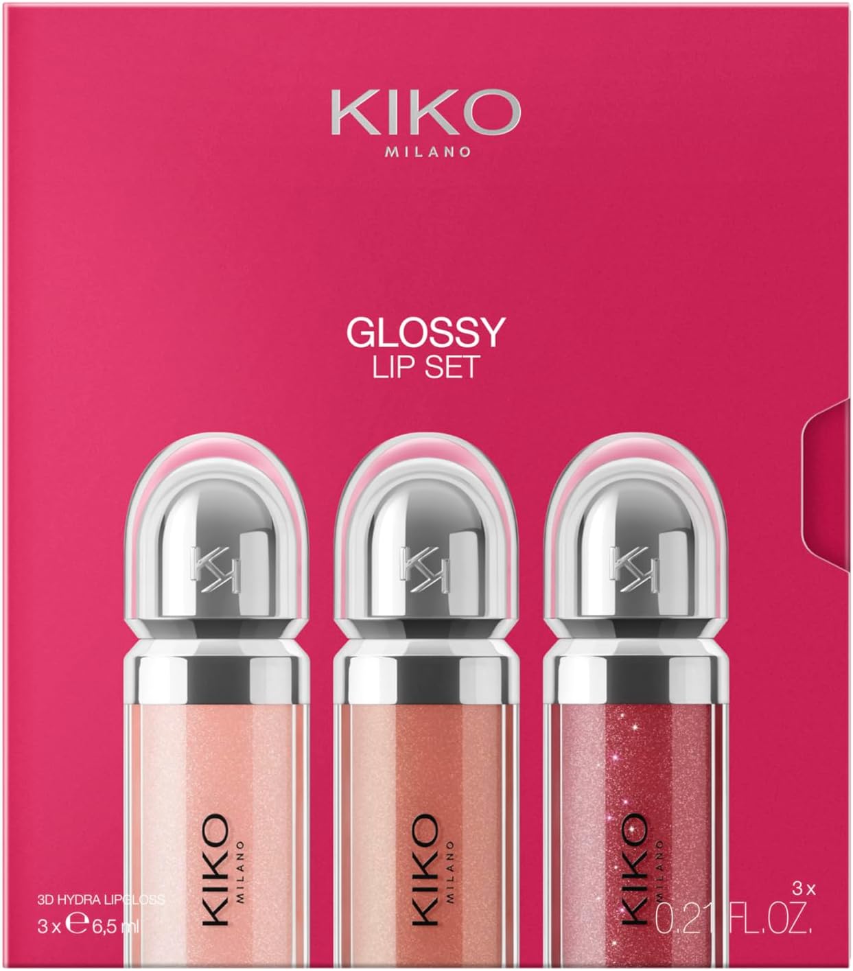 Detalle de KIKO Milano Glossy Lip Set met 3D Hydra Lip Gloss 06, 19 en 22