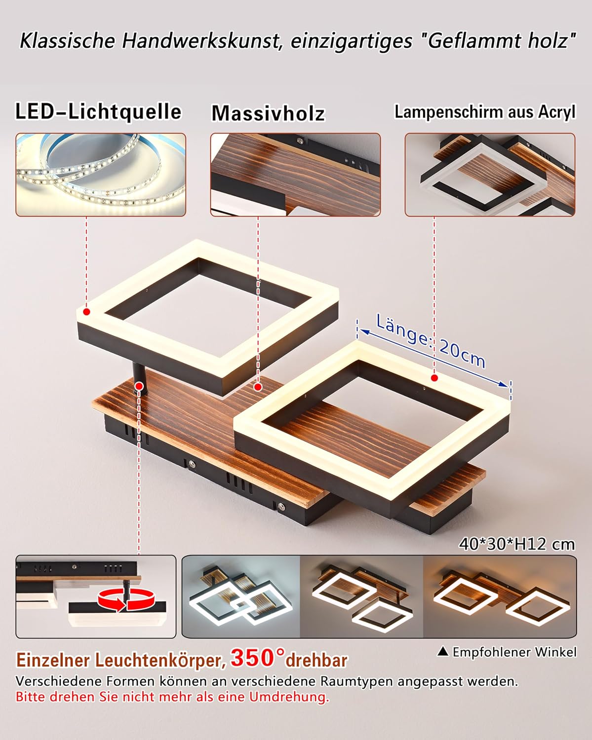 Thumbnail 4 de Meloweel LED Deckenlampe Holz