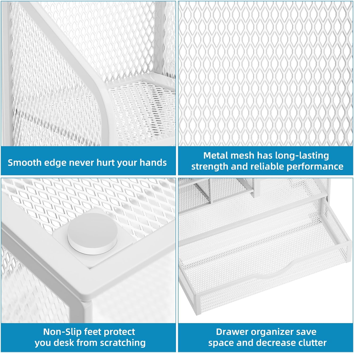 Thumbnail 5 de Marbrasse Netz Schreibtisch-Organizer 26×23×10 cm 🗂️