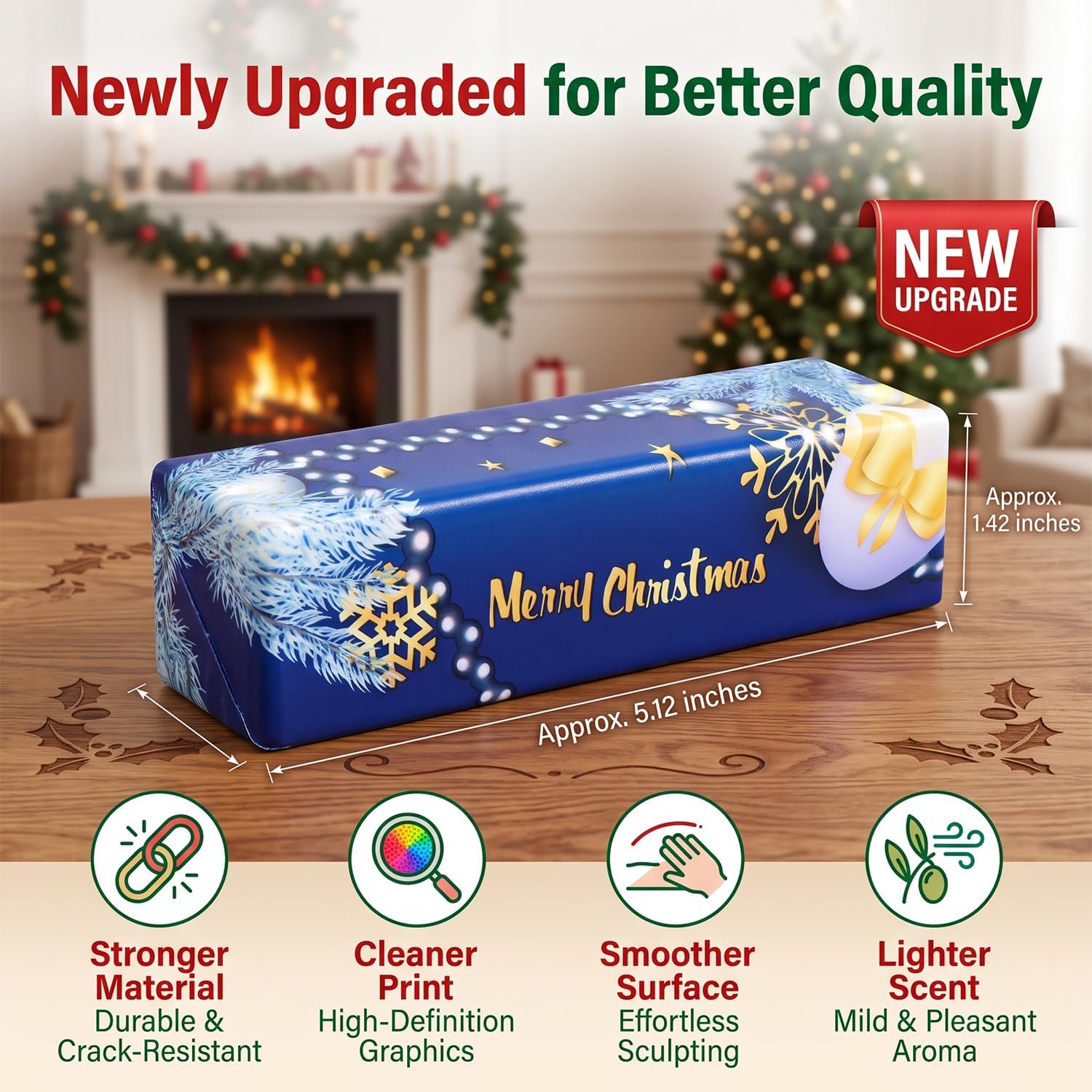 Detalle de SUNOWE Christmas Butter Squishy Set, 3-Pack Slow-Rebound Fidget Toys