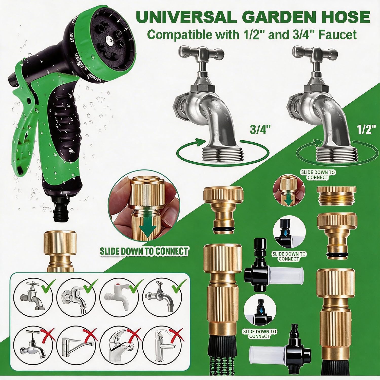 Detalle de SkyPanda G601-Hose + Spray gun (100ft) 30M-tuinslangset met 10 sproeistanden