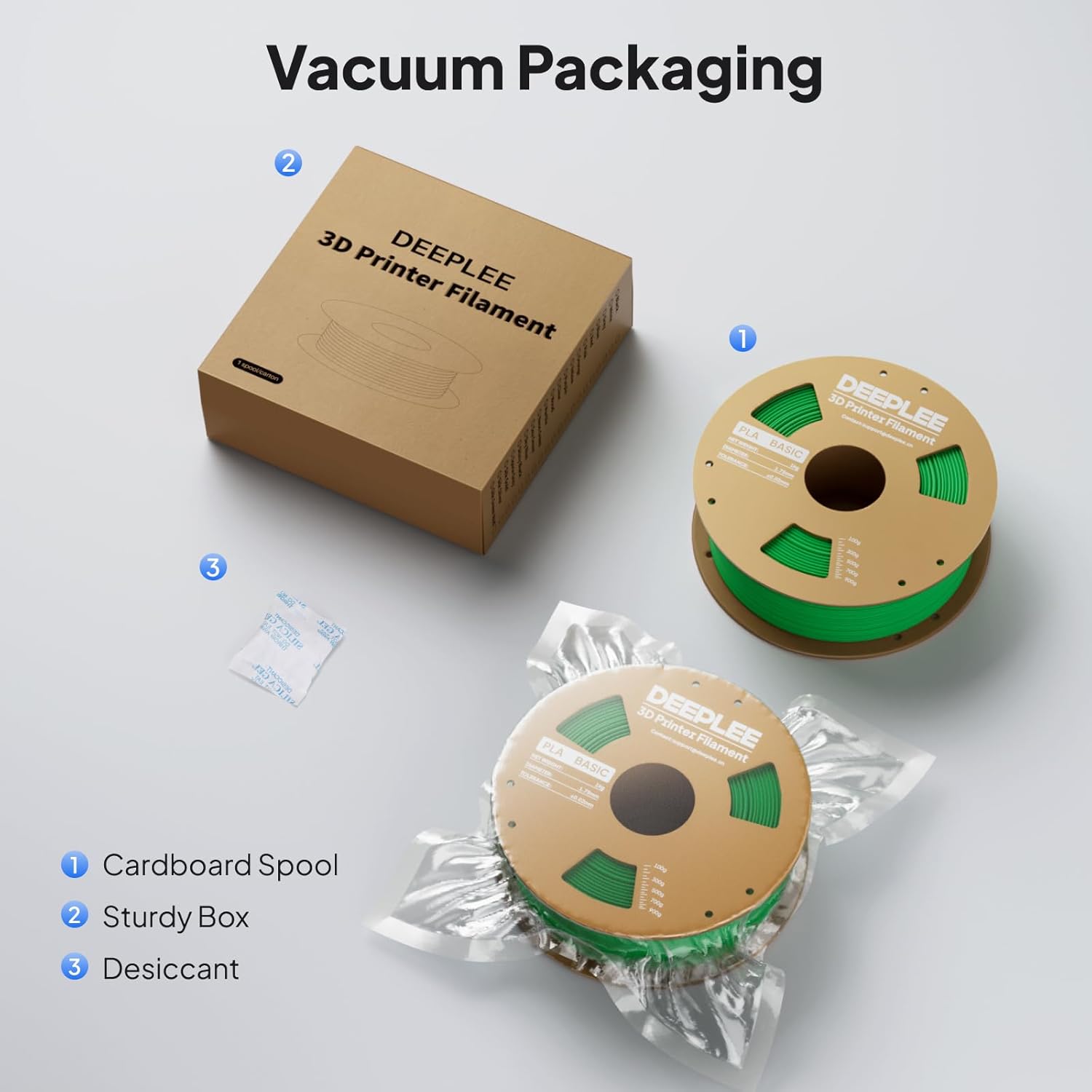 Thumbnail 5 de DEEPLEE PLA Basic 1.75mm 3D Printer Filament Black/White 4kg Bundle (Vacuum Packed)