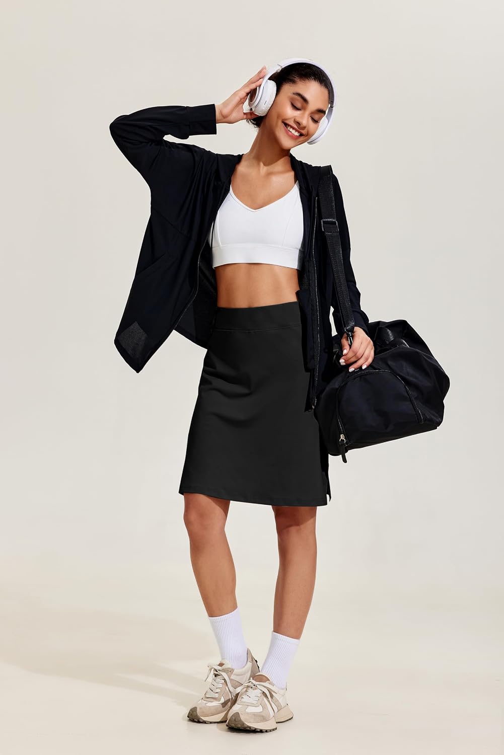 Detalle de COOrun Women’s 20" Knee-Length Skort Skirt for Tennis, Golf & Active Days