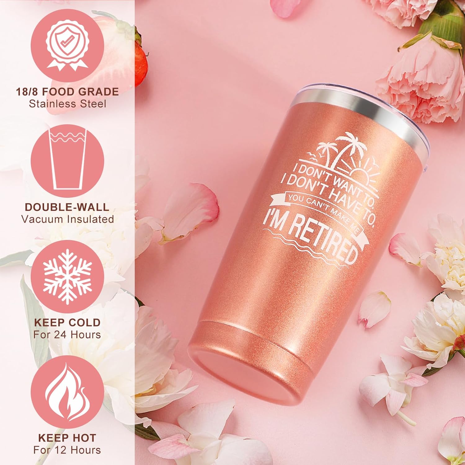 Detalle de FRERDUI 20oz Retirement Tumbler Gift Set
