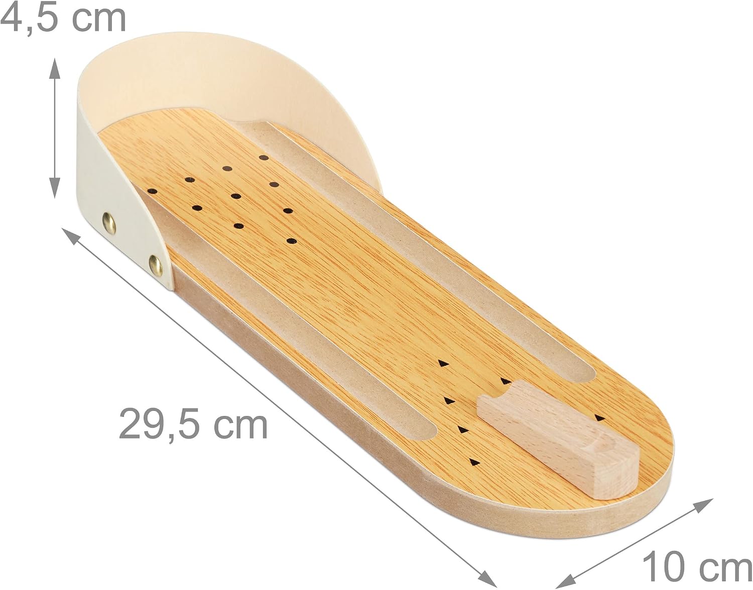 Detalle de Relaxdays Bowling de Table – Mini-jeu sur table (10 quilles, 3 ans+), design MDF et boule métallique