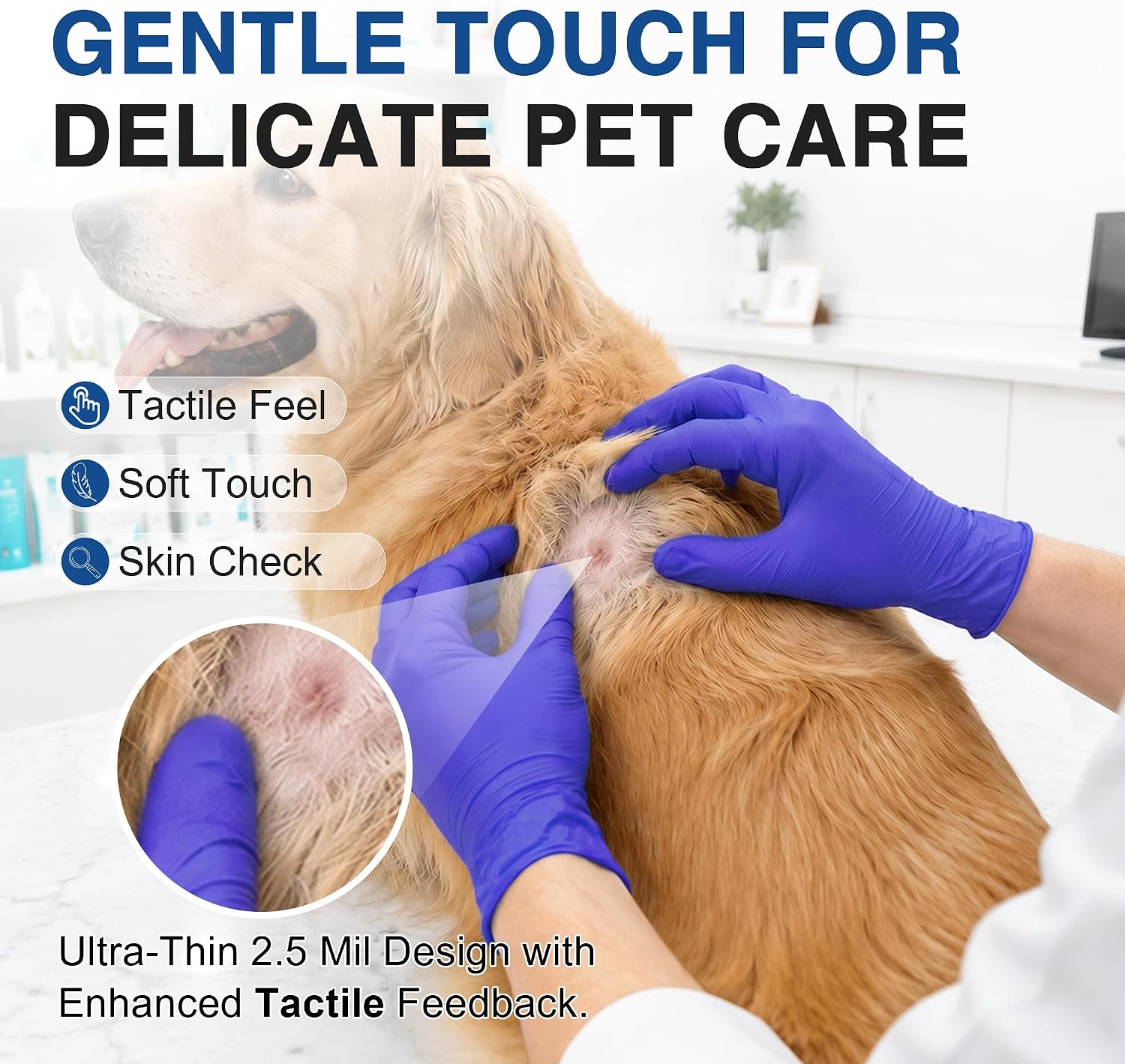 Detalle de Schneider Nitrile Exam Gloves (Dark Blue) – Latex-Free, Powder-Free, Disposable Food-Safe Gloves