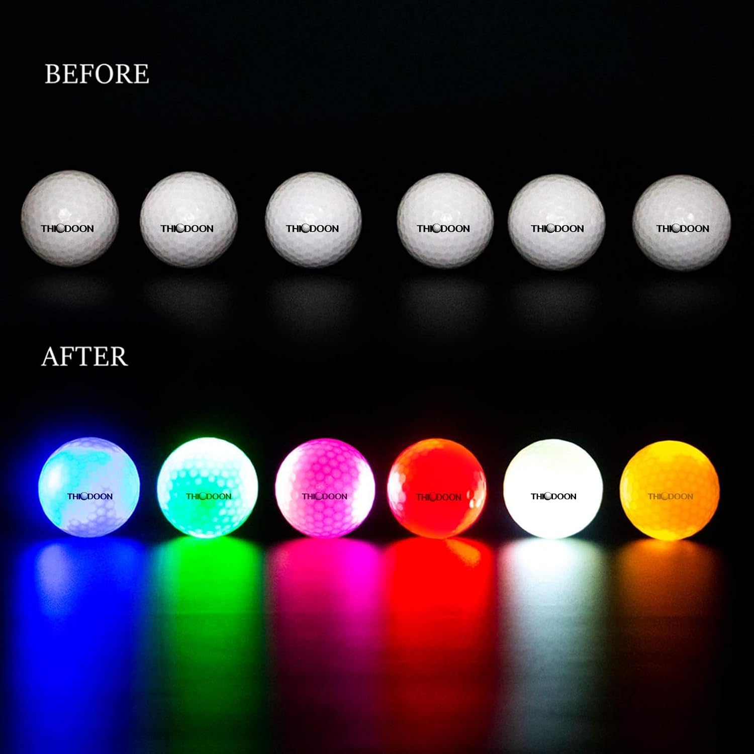 Detalle 2 de THIODOON LED golf balls, 6-pack