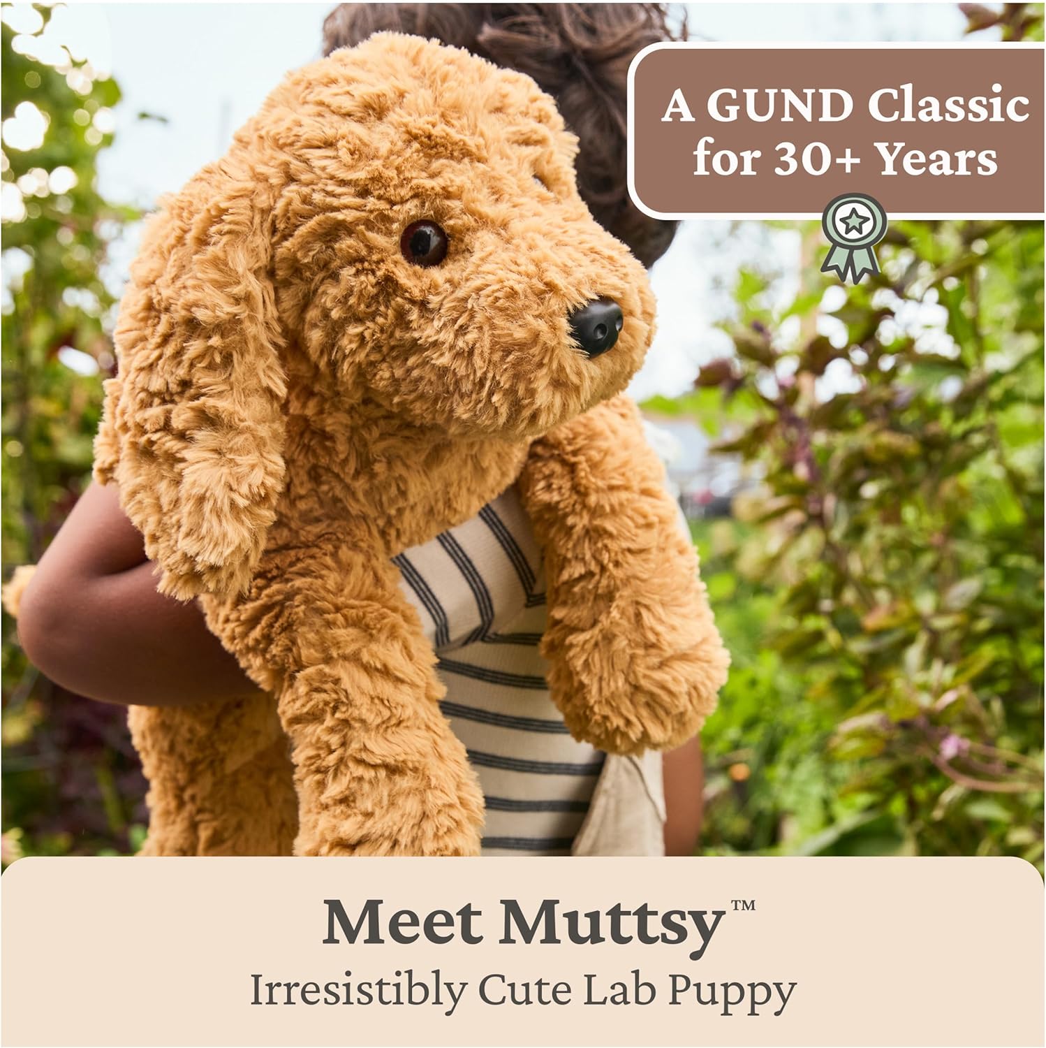 Thumbnail 1 de GUND Forever Friends Muttsy Dog Plush Toy (14”) – Amber