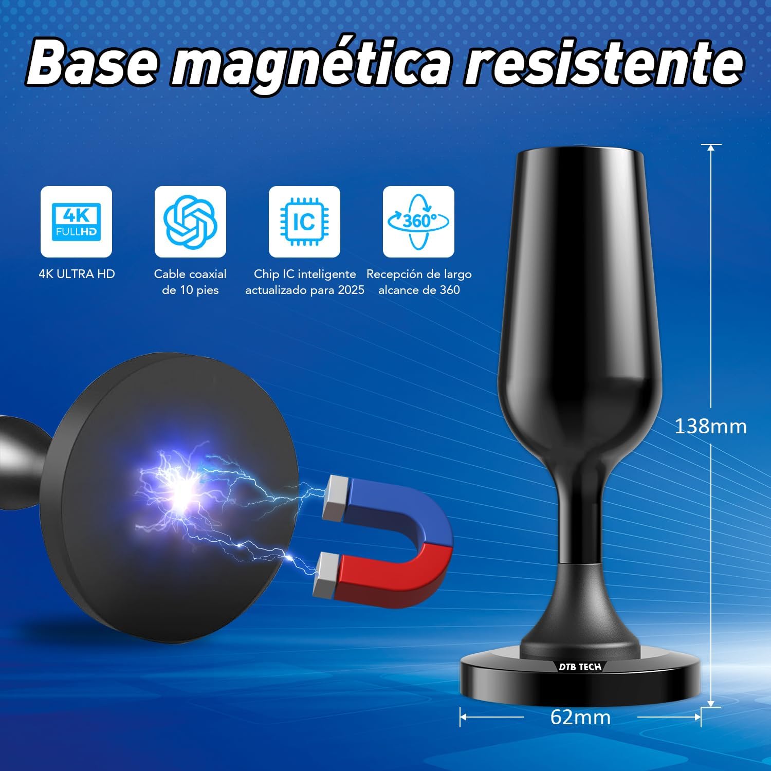 Thumbnail 4 de Antena TV Interior portátil HD 8.2ft