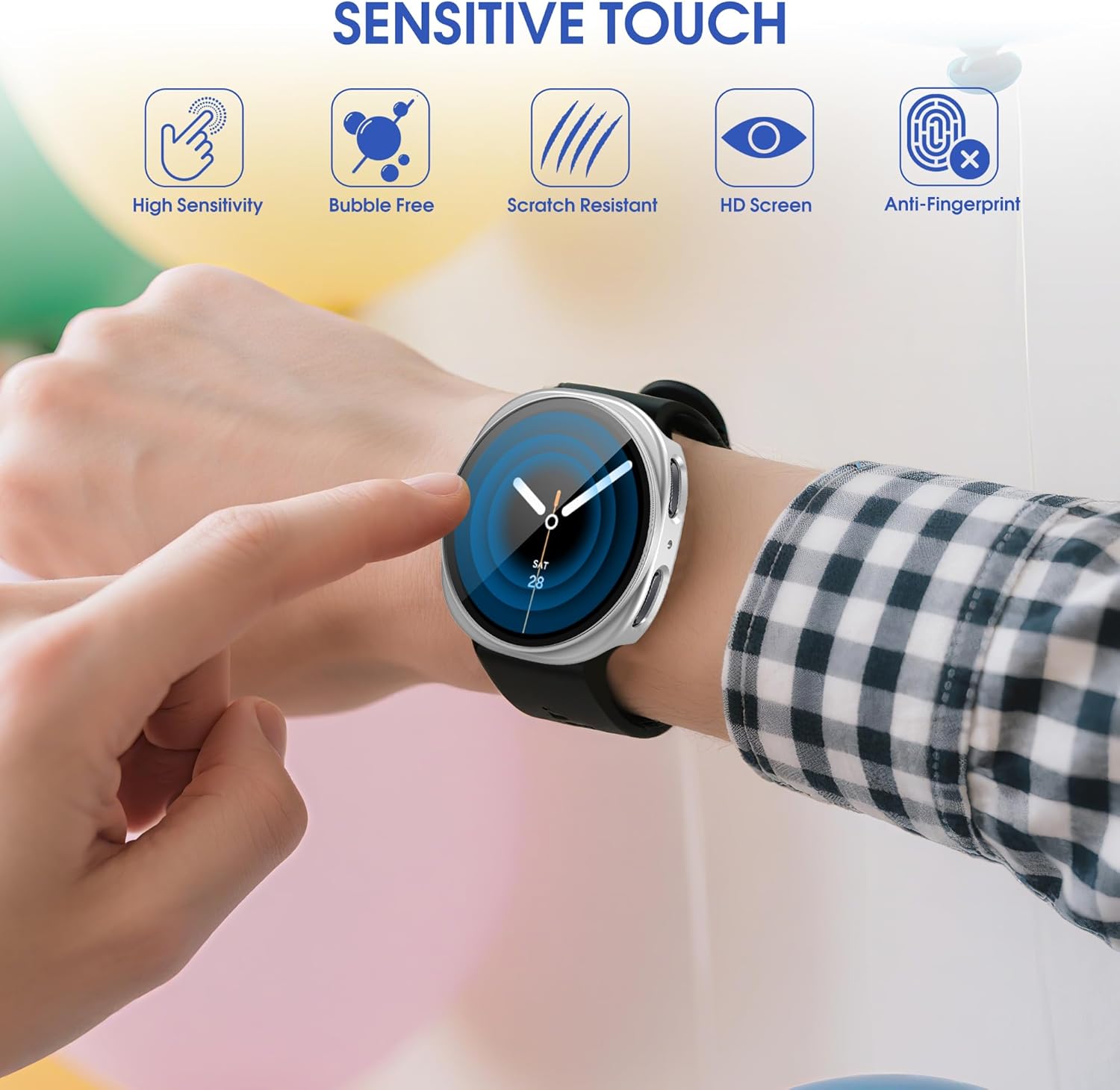 Thumbnail 2 de Tiorecime 8+4 Pack Case for Samsung Galaxy Watch 8 40mm (2025) with Tempered Glass Screen Protector