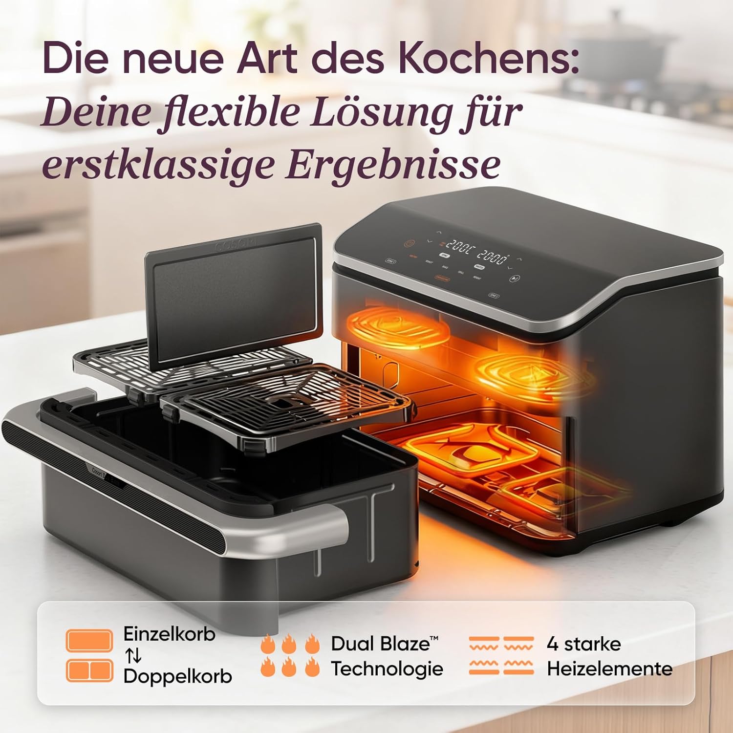Thumbnail 1 de COSORI TwinFry 10L Heißluftfritteuse mit 2 Kammern