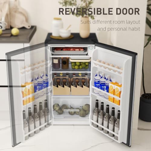 Thumbnail 5 de HOMCOM Under Counter Fridge 91L with 10L Chiller Box - Silver Tone