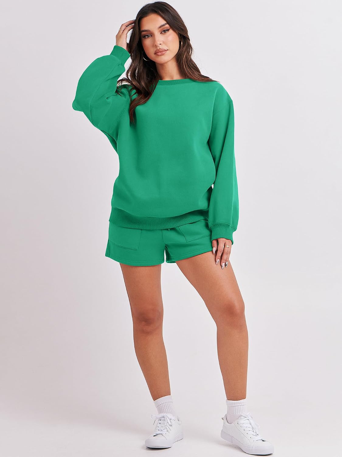 Thumbnail 6 de ANRABESS Women's 2-Piece Sweatshirt and Shorts Set