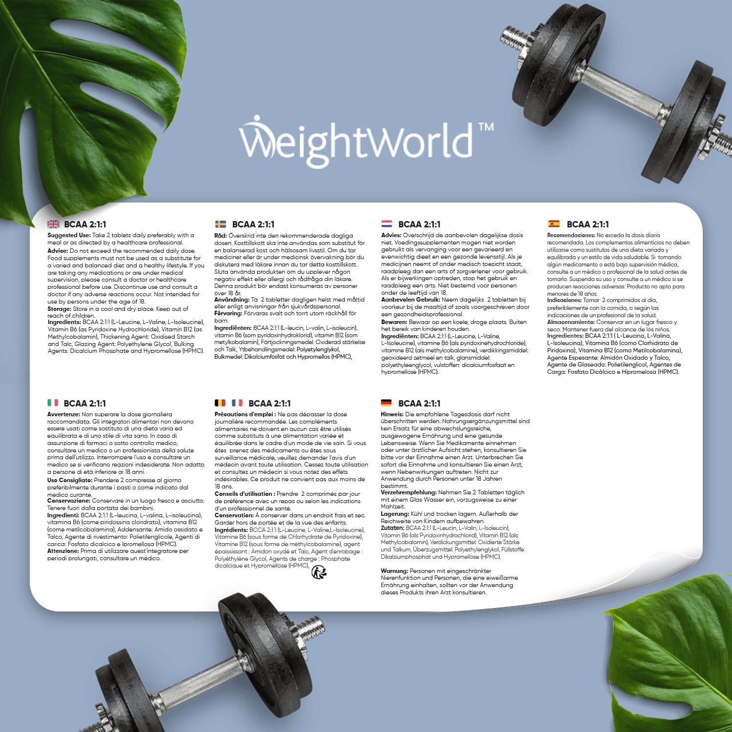 Thumbnail 3 de BCAA 2:1:1 2000mg - Aminoácidos Esenciales Veganos 💪