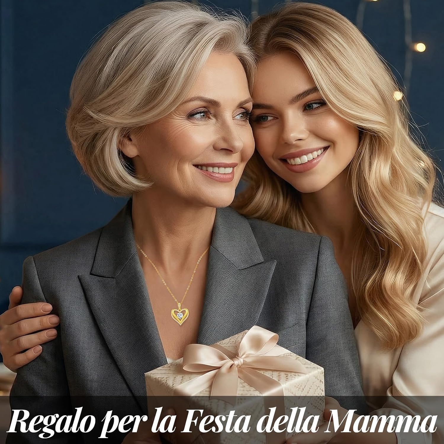 Detalle 2 de Collana Cuore Moissanite Amore Eterno in Argento 925 – CDE Diamonds