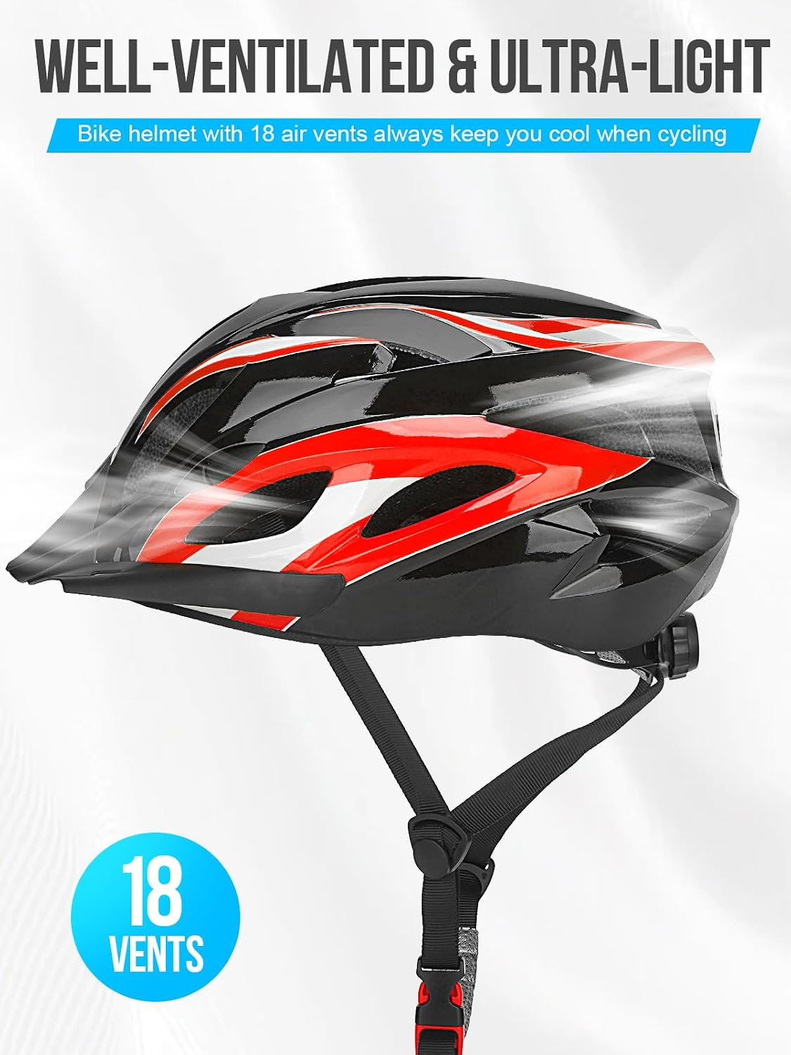 Thumbnail 3 de Cycle helmet with LED light 58-62cm
