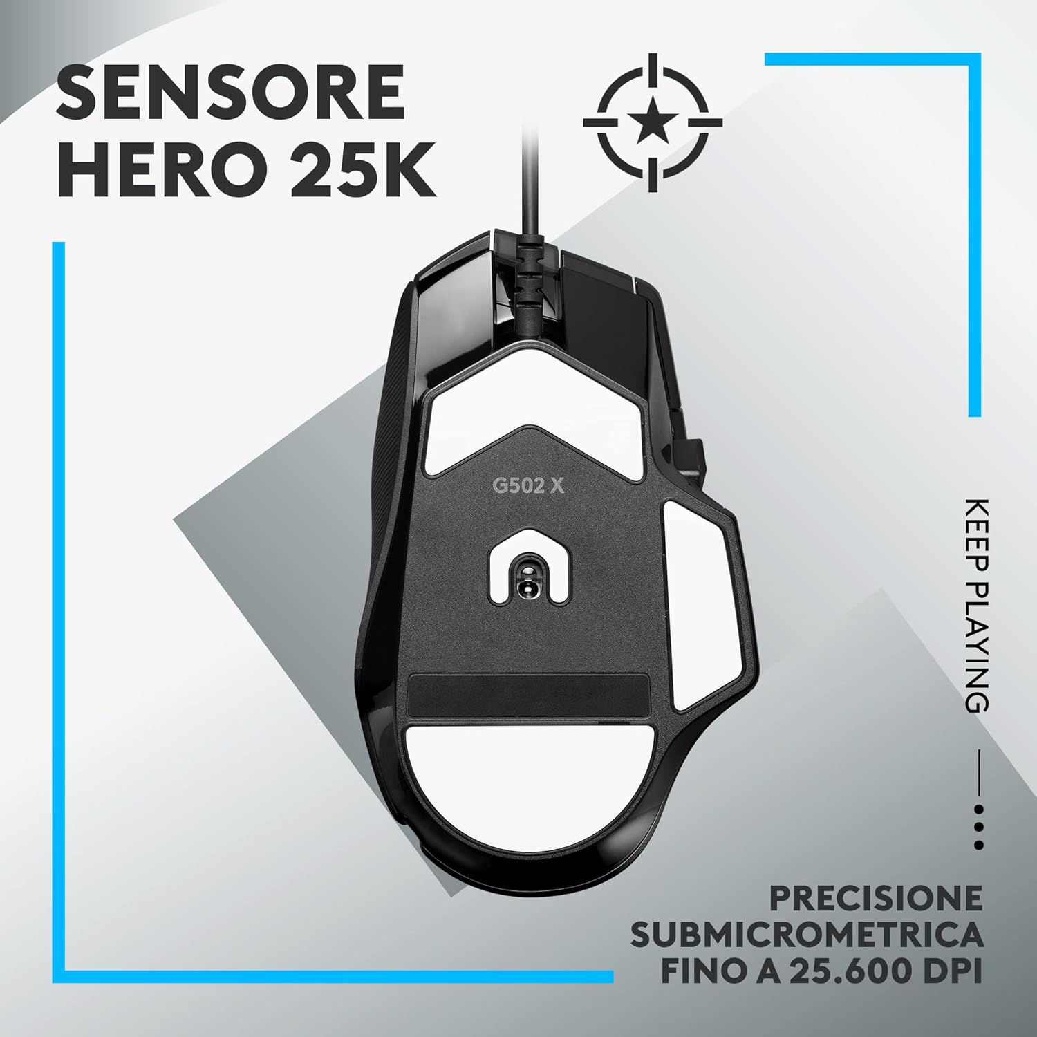 Thumbnail 3 de Logitech G502 X mouse gaming cablato con sensore 25K