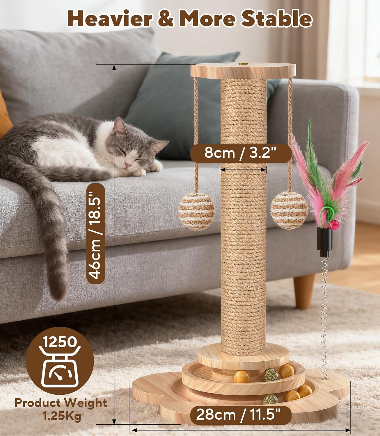 Thumbnail 3 de Mordraoe cat scratching post 46cm tall