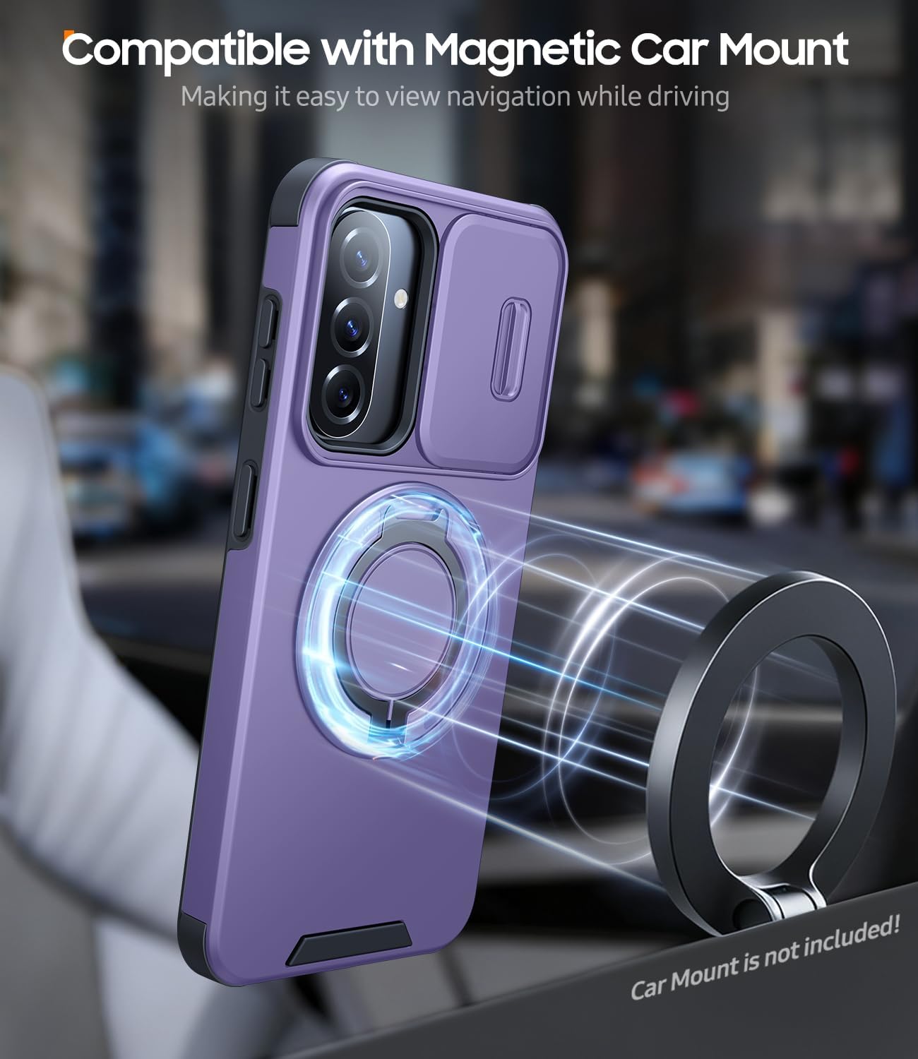 Thumbnail 5 de AOUIA 5G Case for Samsung A37/A36/A56 with 2 Screen Protectors, 360° Kickstand and Slide Camera Cover