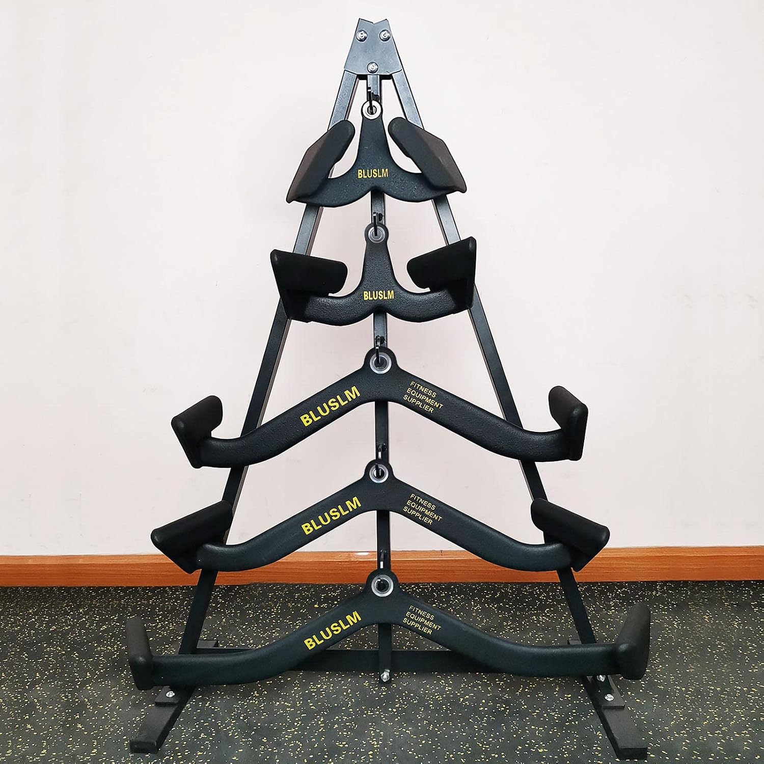 Detalle de BLUSLM LAT Pull Down Bar for Cable Machine — 5-Piece V-Bar/T-Bar Attachment Set