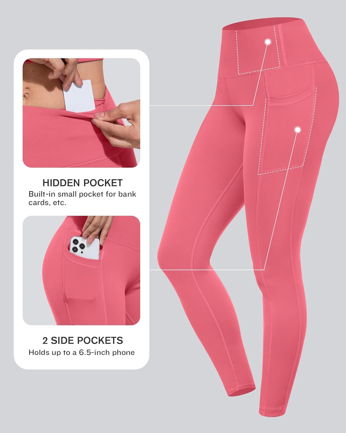 Detalle 2 de CHRLEISURE Leggings with Pockets 3-Pack