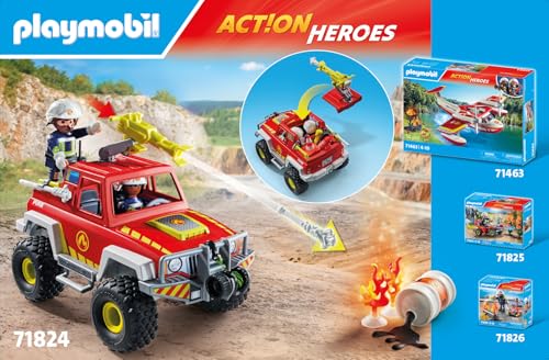 Detalle de Playmobil 71824 Camion de Pompier – Action Heroes, véhicule jouet dès 4 ans