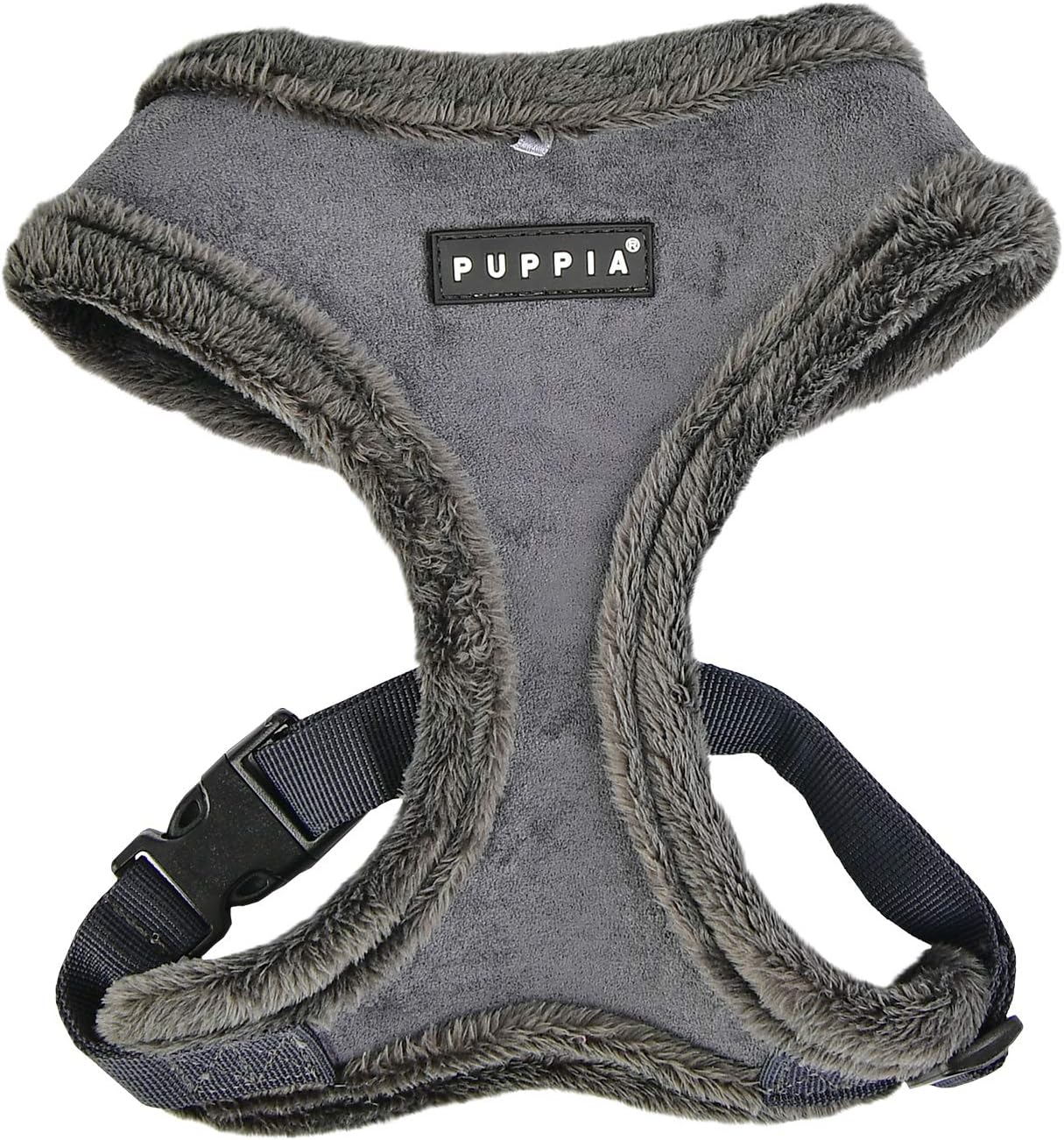 Detalle de Puppia Terry – szelki piersiowe dla psa, S, szare, w paski