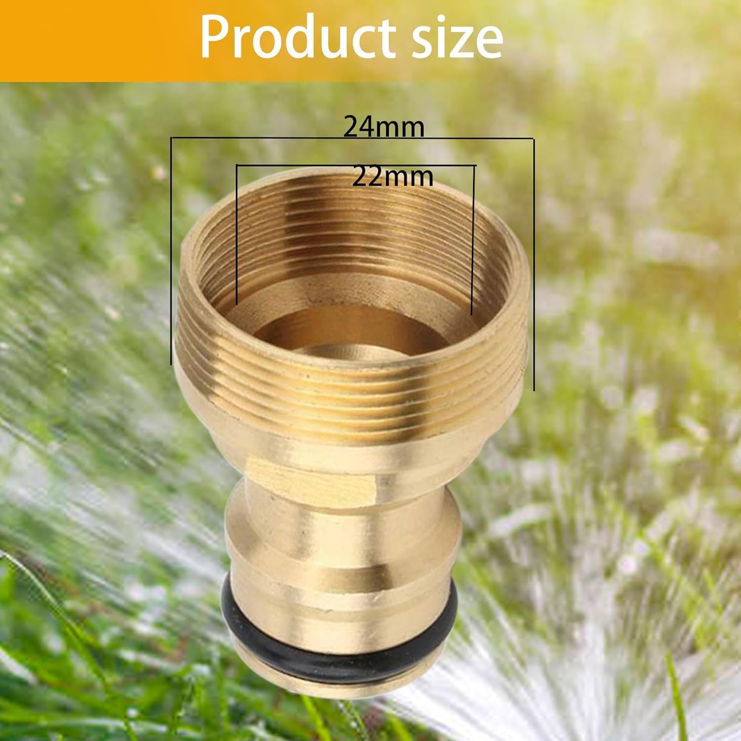 Detalle 2 de 2 Pack Universal Kitchen Tap Connector – 22mm & 24mm Threaded Brass Adapters