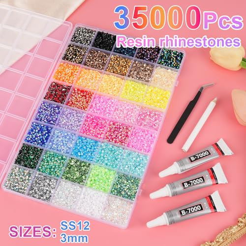 Thumbnail 1 de CANVALITE 40000Pcs 40 Colors Resin Jelly Rhinestones for Bedazzling Kit