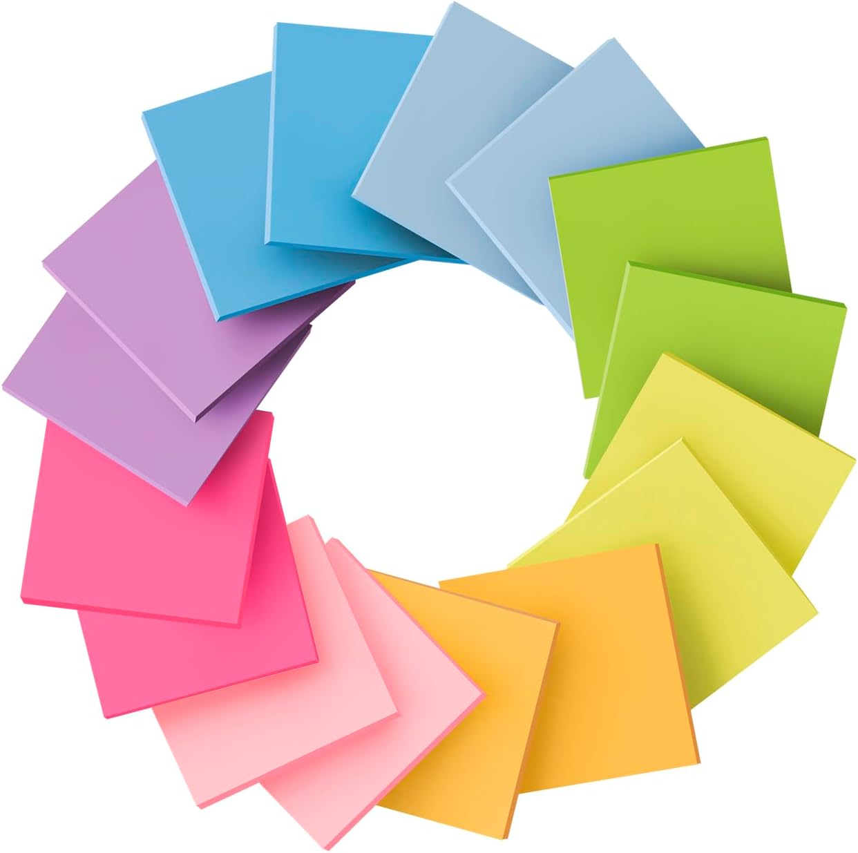 Thumbnail 2 de Wowivy 16 Pack Sticky Notes 3x3 in – Bright Colour Assortment, 880 Sheets Total