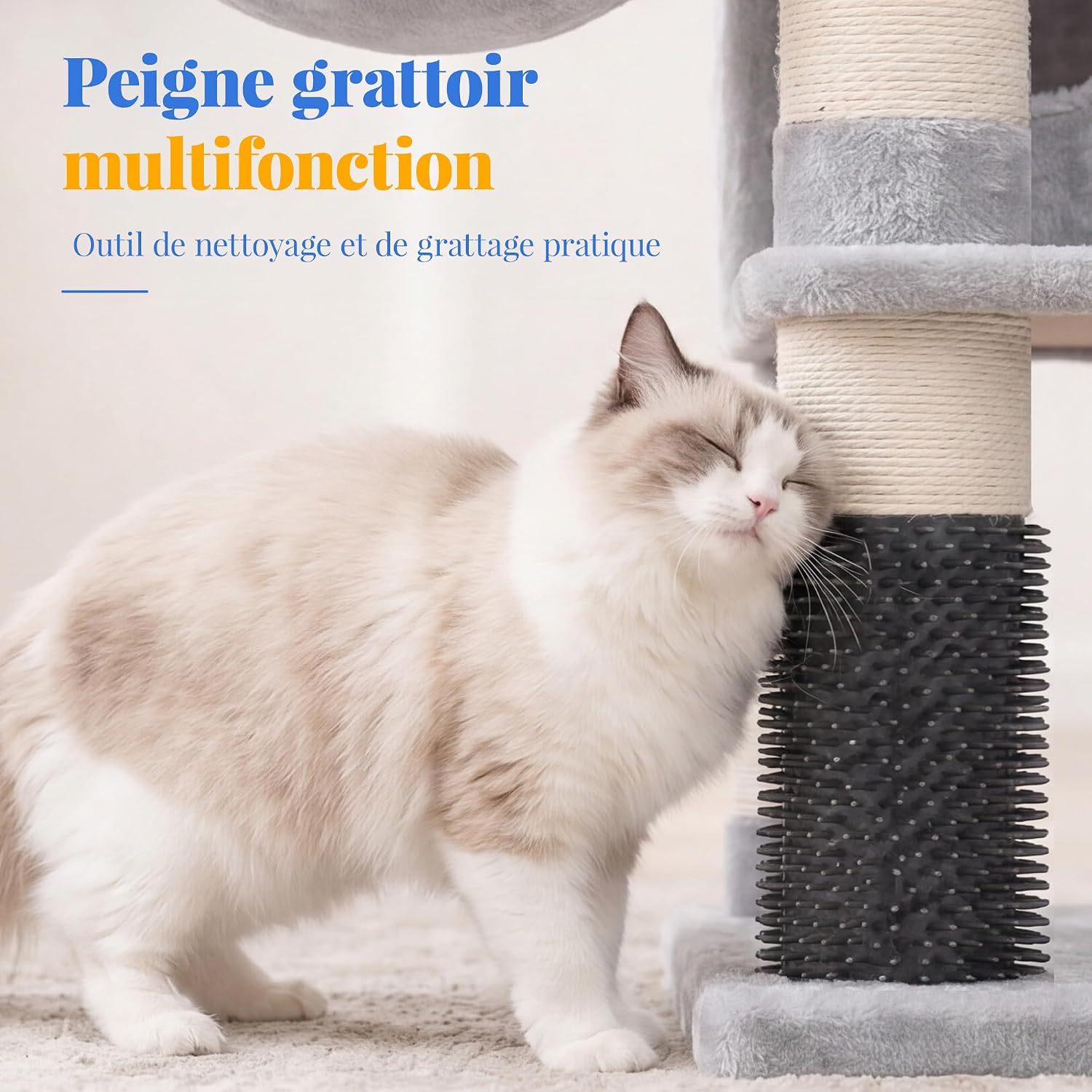 Thumbnail 4 de Hey-brother Arbre à Chat XXL 188 cm — arbre multi‑niveaux gris 🐱