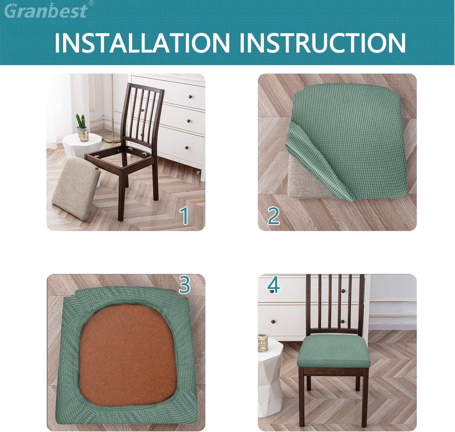 Thumbnail 5 de Ensemble de housses chaise jacquard 6
